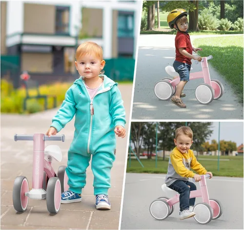 Miniatura 8 de Bicicleta de equilibrio de bebé para niños y niñas de 1 año, primera bicicleta para niños pequeños con 4 ruedas de iluminación coloridas Bicicleta