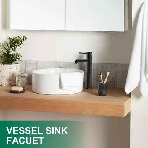 Miniatura 6 de VOTON Grifo para fregadero de buque, cromo, moderno, alto, grifos de baño, una sola manija, un agujero, Rv, lavabo, lavabo de baño