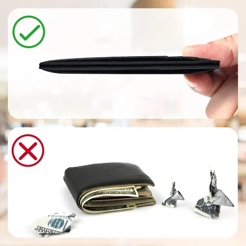 Miniatura 35 de Cartera Chelmon Slim RFID - Cartera de bolsillo frontal minimalista para tarjetas de crédito delgadas