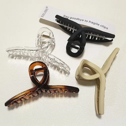 Miniatura 23 de Pinzas para el cabello de 4.3 pulgadas, grandes, antideslizantes, grandes mate, clip de mariposa para cabello fino y grueso, paquete de 4 4