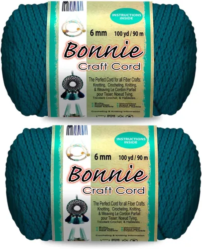 Miniatura 26 de Pepperell Bonnie Cordón de macramé trenzado 6mm x 100 yardas Rojo (Paquete de 2 valores) Cordón de polipropileno trenzado para manualidades DIY
