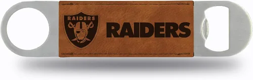 Miniatura 8 de Rico Industries NFL - Hoja de barra grabada con láser de piel sintética, gran accesorio para bebidas para el día del juego