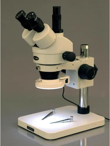Miniatura 3 de AmScope SM-1TSZ-144S-5M Microscopio Digital Profesional Trinocular Estéreo, Lentes WH10x, Aumento 3.5X-90X, Objetivo de Zoom 0.7X-4.5X, Anillo