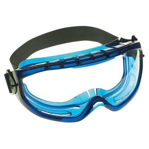 Miniatura 2 de KleenGuard V80 Monogoggle XTR OTG - Protección de gafas (18624), antiempañamiento, lente transparente, marco azul, 6 pares/estuche