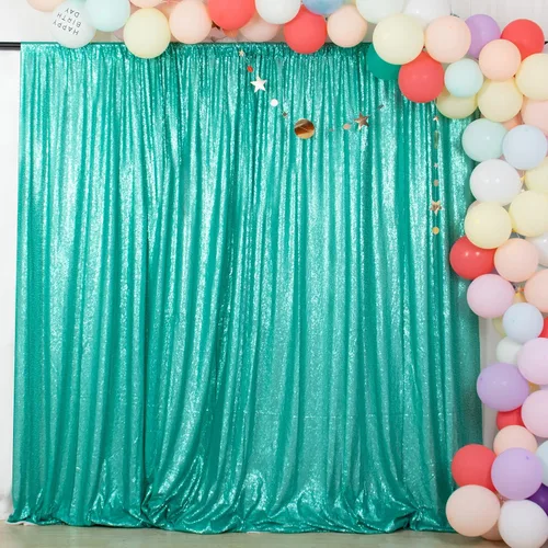 Miniatura 9 de ShinyBeauty PHOTOBOOTH - Fondo de tela de lentejuelas, telón de fondo de boda, telón de fondo óxido, cortinas de lentejuelas, cortinas de Negro