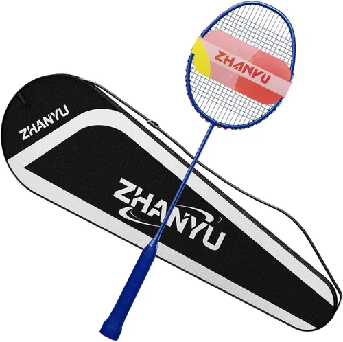 Miniatura 14 de Raqueta de bádminton, raquetas de bádminton, ofensivas y defensivas, ligeras de fibra de carbono de 2.65 oz de una sola pieza, moldeadas