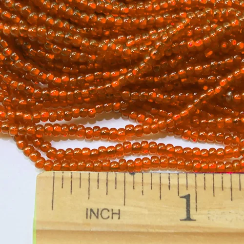 Miniatura 3 de Cuentas de semillas 10/0 Rocailles de cristal plateado con forro de naranja checa (paquete de una madeja)