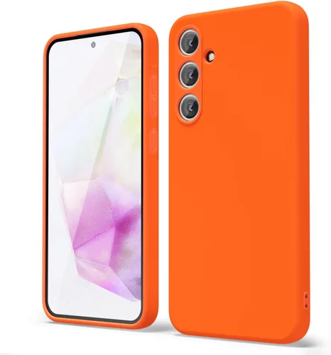 Miniatura 260 de oakxco Funda para teléfono Samsung Galaxy A12 con agarre de silicona líquida, linda delgada fina suave cubierta de gel de goma TPU lisa para mujeres