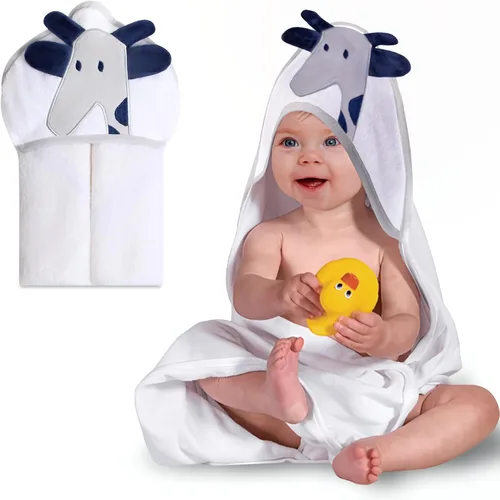 Miniatura 14 de Mother's Choice - Toallas de bebé 100% algodón orgánico con diseño de oso azul, certificado Oeko-TEX, hipoalergénicas, ultra absorbentes, toalla