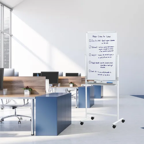 Miniatura 9 de VIVO Móvil 24 x 36 pulgadas, pizarra blanca de borrado en seco de doble cara, soporte de aluminio rodante, magnético, CART-WB24A