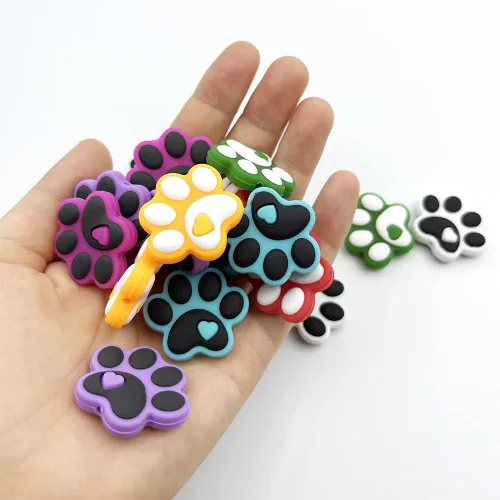 Miniatura 7 de 20 cuentas de pata de perro de colores mixtos, cuentas focales para bolígrafos, topes de aguja de tejer, cuentas espaciadoras sueltas para hacer