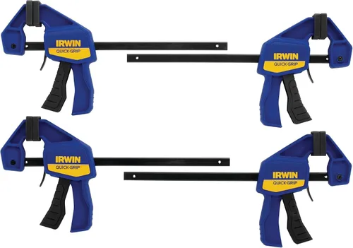 Miniatura 20 de IRWIN QUICK-GRIP Abrazadera de barra, con una mano, mini, 6 pulgadas (2), 12 pulgadas (2), paquete de 4 (1964748) azul, amarillo