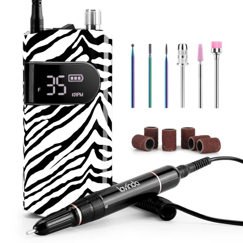 Miniatura 11 de Lavinda Diamond - Taladro de uñas profesional recargable, 35000 RPM, lima de uñas eléctrica inalámbrica y portátil, con motor sin núcleo para uñas