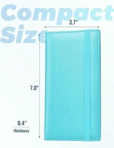 Miniatura 105 de Yarnic Funda para chequera personal, soporte para chequera con soporte para bolígrafo y divisor de plástico transparente integrado para cheques Rosa