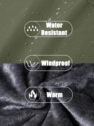 Miniatura 4 de MAGCOMSEN Men's Winter Coats Water Resistant Snow Ski Jacket Fleece Lined Parka 4 Pockets