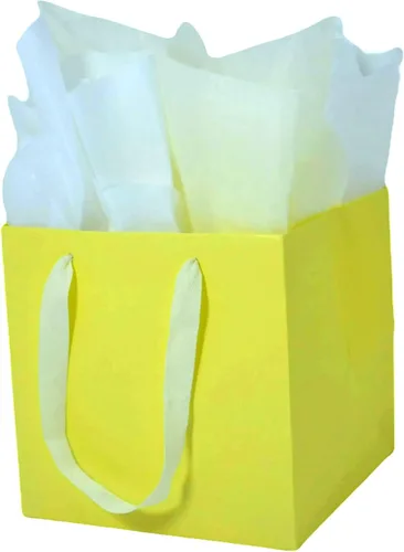 Miniatura 10 de JUNESHE Bolsas de regalo cuadradas pequeñas con papel de seda, color negro, paquete de 2, 5.9 pulgadas Bolsas de papel con asas para cumpleaños