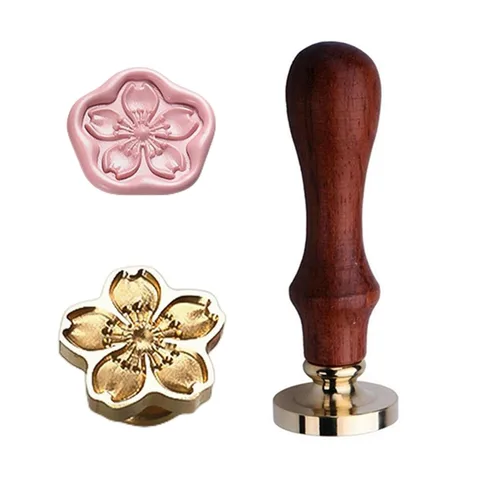 Miniatura 5 de JUPPE Sello de cera de flores de cerezo, sello de cera de sellado de flores, invitación de boda de plantas para fiesta de cumpleaños (A1)