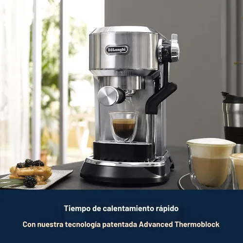 Miniatura 5 de De'Longhi Dedica Maestro Plus - Máquina de café expreso, varita de vapor automática, 3 ajustes de temperatura de café y espuma de leche, tanque