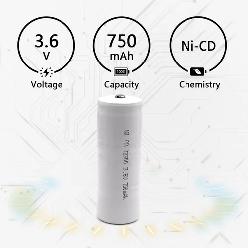 Miniatura 4 de Paquete de 2 baterías de repuesto Ni-CD de 3.6 V para Lombart 72300L Mega Batteries 13969 O'Donnell 7334 Powertron N1052 R&D 5224 Unipower B10344