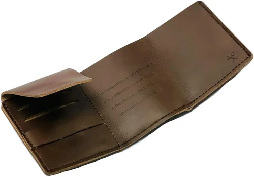 Miniatura 8 de costumebase WALTER MITTY WALLET secret life cuero genuino hecho a mano marrón, Marrón