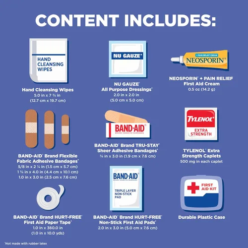 Miniatura 5 de BAND-AID Brand Travel Ready Kit portátil de primeros auxilios de emergencia, cuidado de heridas menores, perfecto para el hogar, automóvil, camping