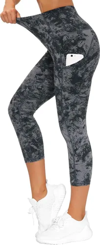 Miniatura 2 de The Gym People Pantalones deportivos gruesos de tiro alto, con bolsillos y control de abdomen, leggings para entrenar, correr, hacer yoga, para mujer