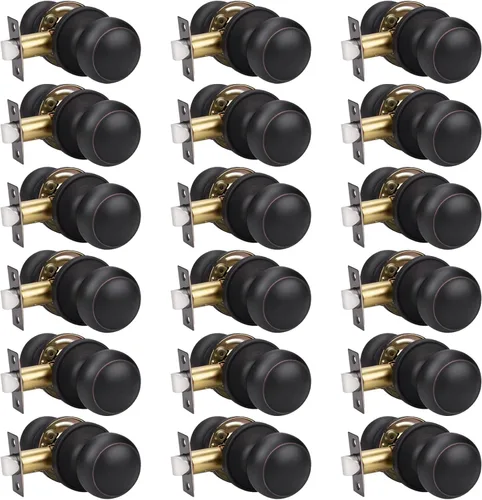 Miniatura 25 de Manija de puerta de acero macizo con diseño de bola antigua, para puerta de trastero, dormitorio, baño 609 Negro
