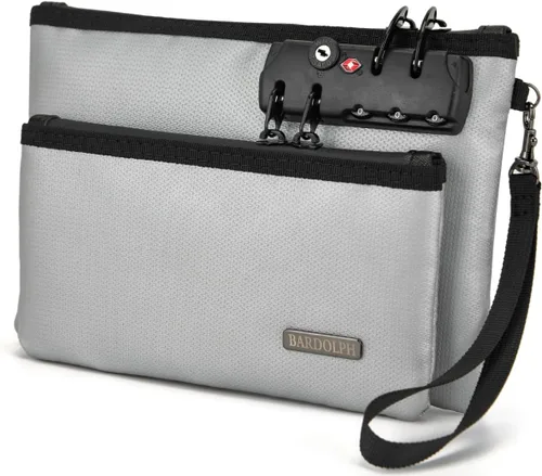 Miniatura 12 de Bolsa de dinero ignífuga con cerradura, bolsa de efectivo de doble capa BankBag para efectivo, bolsa de almacenamiento valiosa, caja fuerte ignífuga