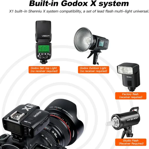 Miniatura 3 de Godox Transmisor de disparador de flash inalámbrico X1T-O TTL para Olympus Panasonic, compatible con función HSS 1/8000s 5 grupos 32 canales