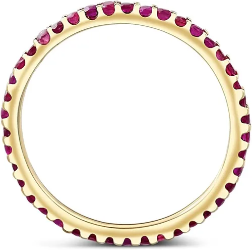 Miniatura 3 de Anillo de eternidad de rubí de 34 quilates, banda de aniversario de oro amarillo de 10 quilates