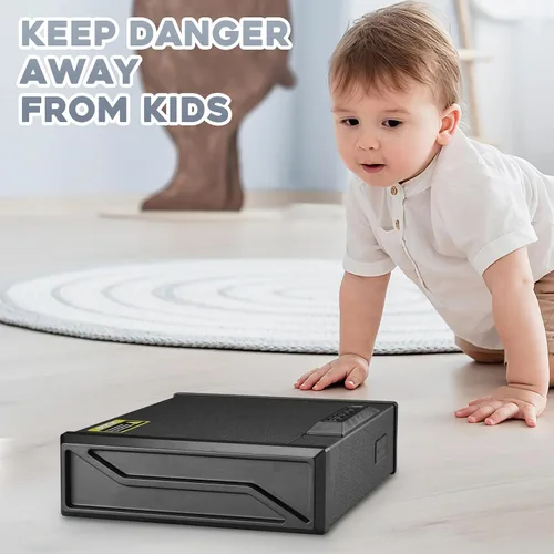 Miniatura 5 de Garvee Caja fuerte biométrica para armas, segura para armas, 3 maneras de acceso rápido para pistola de huellas dactilares, resistente y segura