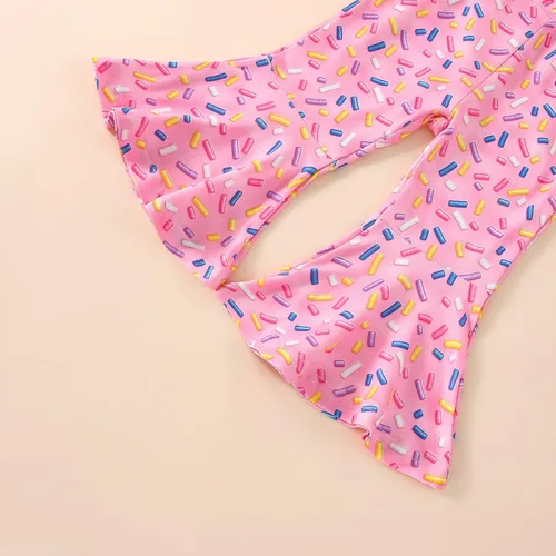 Miniatura 15 de Conjunto de ropa de cumpleaños para bebé niña pequeña, camiseta de manga larga, pantalones de campana, diadema