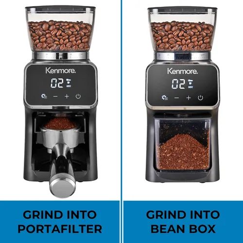 Miniatura 6 de Kenmore - Molinillo de café cónico para café expreso, prensa francesa, goteo, tamaño de moler ajustable, molino de frijoles, control digital
