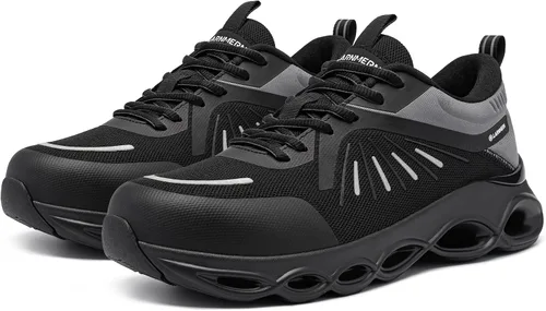 Miniatura 7 de LARNMERN Steel Toe Shoes for Men Lightwight Comfortable Snkeakers Breathable Indestructible Work Shoes