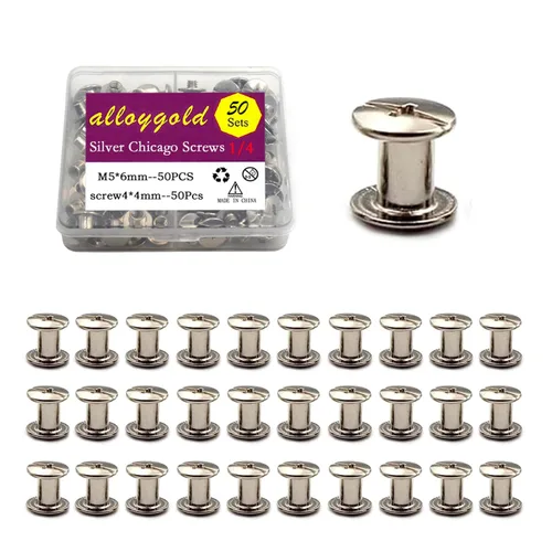 Miniatura 18 de 50 Juegos M5*6 Negro Pistola Kit de Tornillos Chicago Remaches de Cuero Tornillos Remaches Chicago Botones de Tornillos DIY Acabado de Cuero