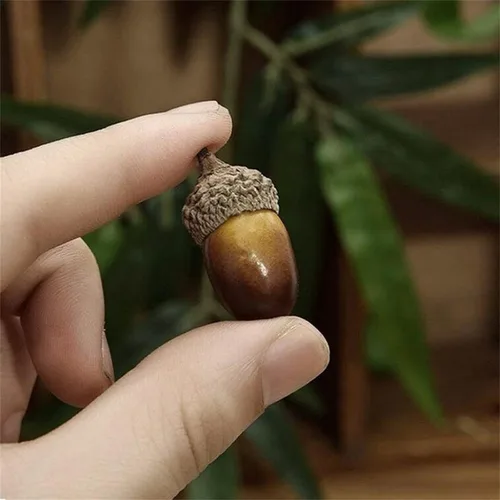 Miniatura 3 de Queenbox 50 piezas de bellota artificial y gorra, bricolaje, Navidad, Acción de Gracias, decoración para el hogar, otoño, invierno, vacaciones