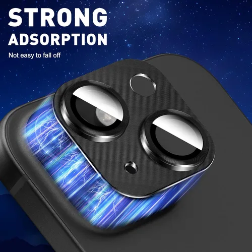 Miniatura 2 de Kucheed 2 protectores de lente de cámara para iPhone 11, aluminio de metal de una pieza con textura 3D, decoración diseñada para decoración