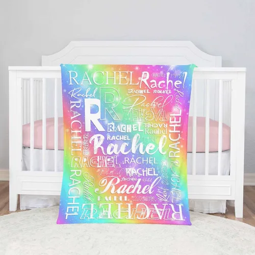 Miniatura 4 de Manta personalizada AOFUN con texto de nombre para adultos y niños, regalo para cumpleaños, boda, Día de San Valentín, 40x30 pulgadas, Estilo 1