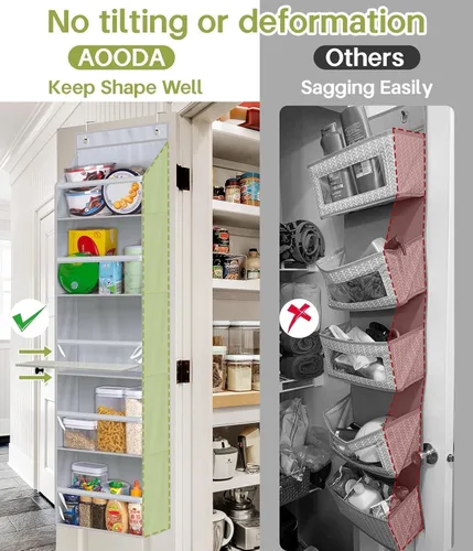 Miniatura 3 de AOODA Organizador para colgar sobre la puerta, organizador colgante de puerta de armario de gran capacidad, bolsillos profundos transparentes