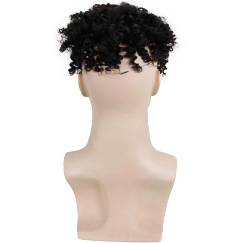 Miniatura 3 de Voloria Toupee - Sistema de reemplazo de cabello humano europeo para hombre, postizo mono de encaje con PU alrededor de peluca rizada pequeña