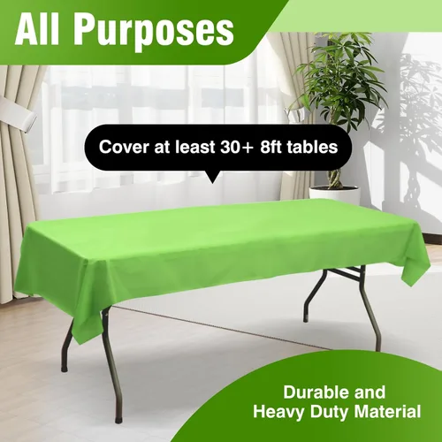 Miniatura 82 de Rollo de plástico para cubierta de mesa color verde manzana, 40 pulgadas x 100 pies, rollo de plástico resistente para cubierta de mesa de banquetes