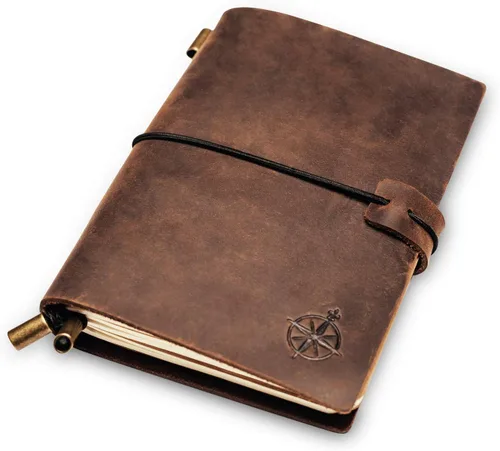 Miniatura 8 de Wanderings Cuaderno grande para viajeros - 19cm x 28cm / 7.5"x11" - Gran diario de viaje, hecho a mano, resistente, diario de cuero recargable.