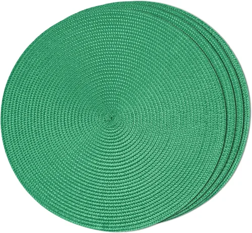 Miniatura 33 de FunWheat Juego de 6 manteles individuales redondos trenzados para mesas de comedor, tejidos, lavables, antideslizantes, de 15 pulgadas