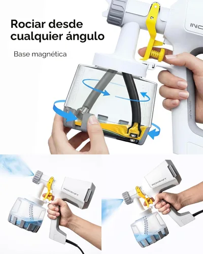 Miniatura 5 de InoKraft Rociador de pintura, el rociador HVLP de los premios Bob Vila incluye 3 patrones y kit de limpieza completo para pintura de casa, muebles