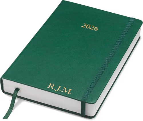Miniatura 20 de Wykeham's Agenda diaria ejecutiva 2026 – Días festivos y formato – Personalización disponible (marrón, 6 x 4.5 pulgadas)
