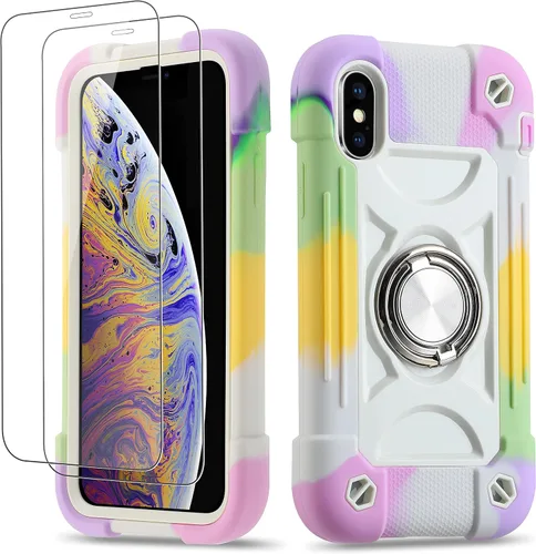 Miniatura 61 de Funda para iPhone Se3/iPhone Se2, iPhone 6/6S, iPhone 7/iPhone 8 de 4.7 pulgadas con soporte de anillo, con 2 protectores de pantalla resistentes