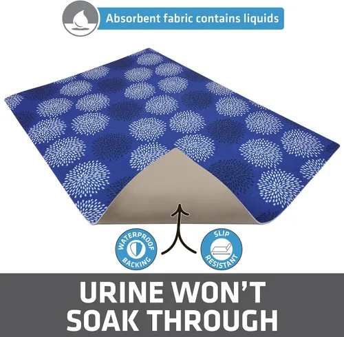 Miniatura 3 de Drymate - Tapete para gatos, contra desorden de caja de arena, a prueba de orina, absorbente/impermeable, 20 x 28 pulgadas, azul