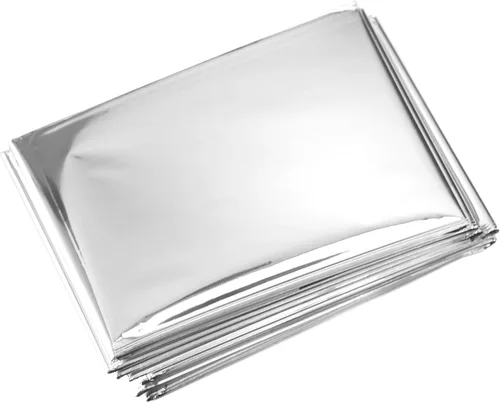 Miniatura 7 de Primacare HB-10 - Mantas térmicas de Mylar de emergencia, paquete de 10, 84 x 52 pulgadas, color plateado, reflectante, impermeable, retiene el 90%