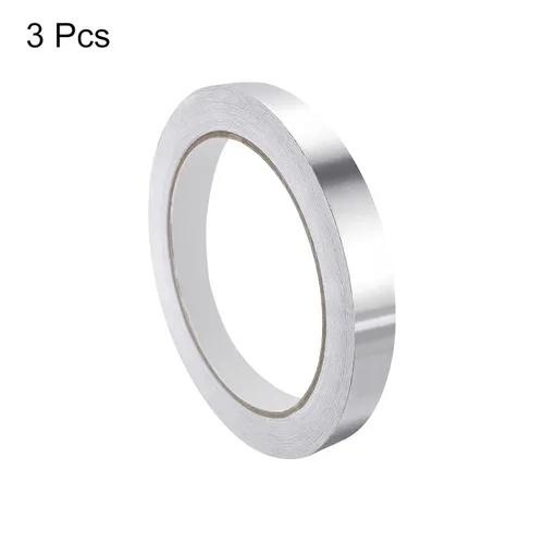 Miniatura 3 de MECCANIXITY Cinta de papel de aluminio, cinta de aluminio de 0.59 pulgadas x 65 pies (1.96 mil), cinta HVAC de alta temperatura, cinta de aluminio