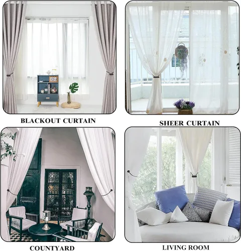 Miniatura 6 de Alzapaños magnéticos para cortinas, alzapaños de cortina mejorados de 16 pulgadas, fuertes imanes para cortinas para el hogar y la oficina, lazos